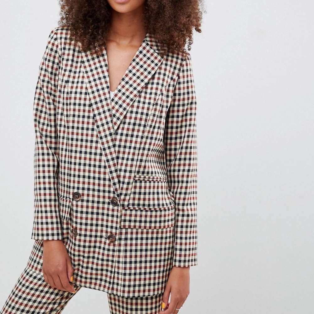 NWT ASOS Tailored Heritage Plaid Check Blazer